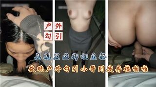 美乳黑丝御姐夜晚户外勾引小哥到废弃楼啪啪